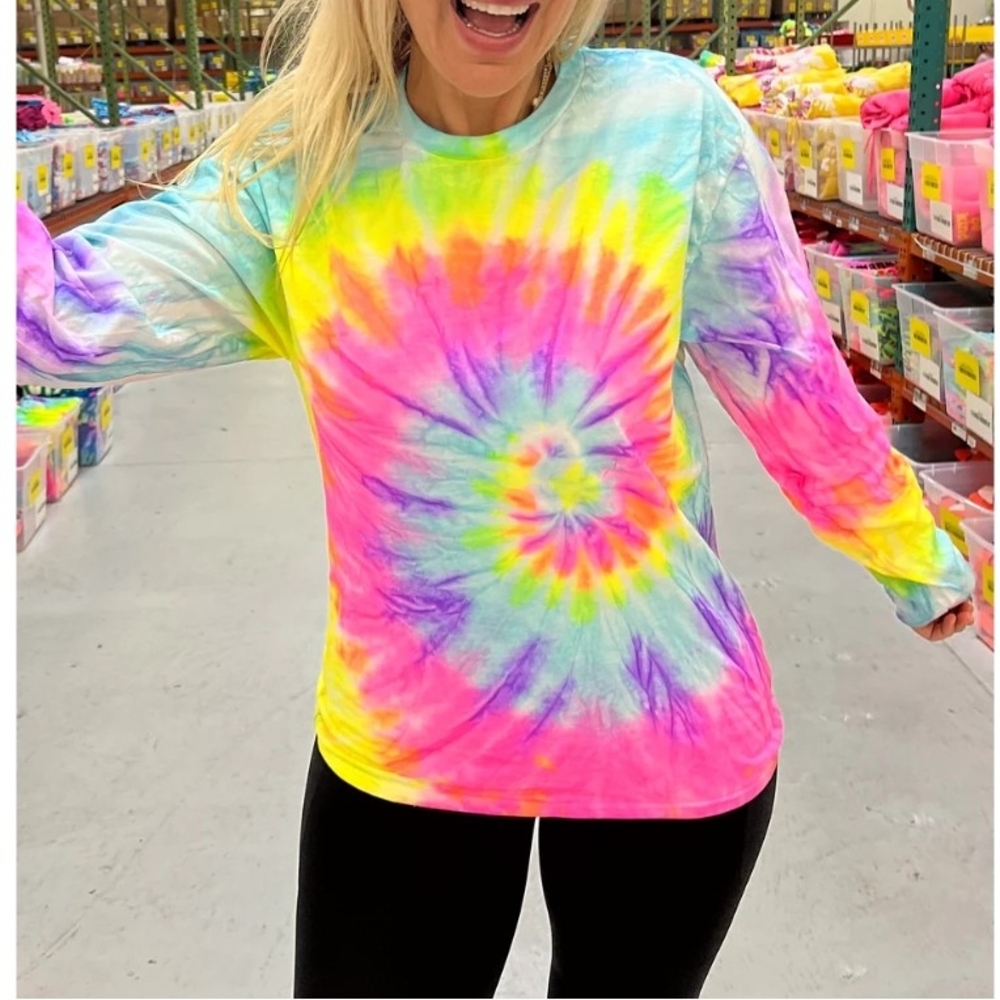 NEW! Tie Dye Long Sleeve Shirt Cotton Womens L
